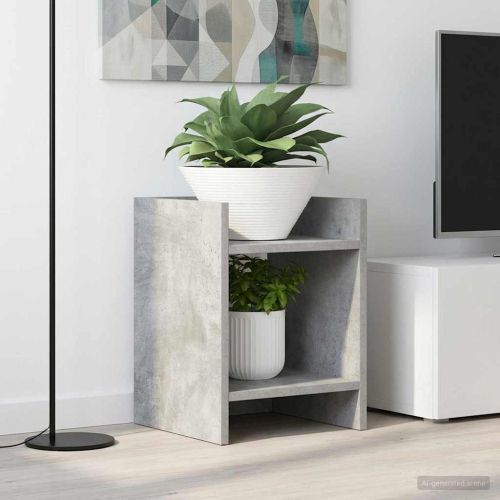 Стойка за растения с рафт 2 pcs Бетонно Сиво 30 x 30 x 40 cm