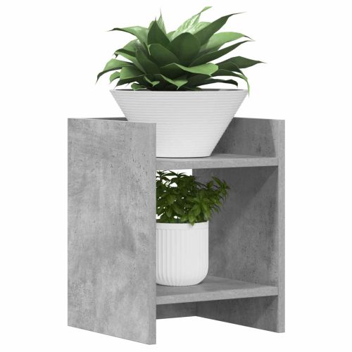 Стойка за растения с рафт 2 pcs Бетонно Сиво 30 x 30 x 40 cm