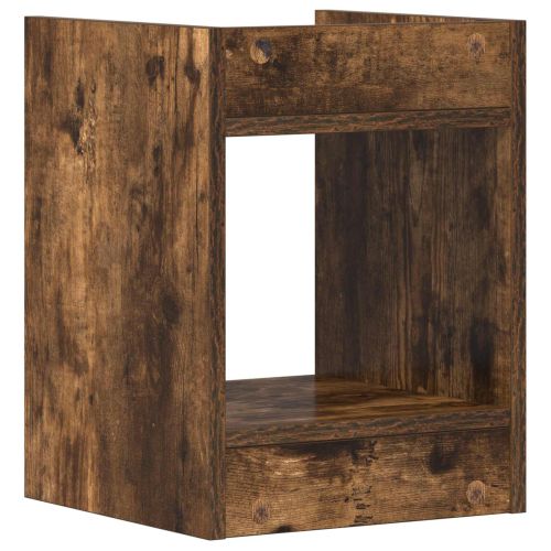 Стойка за растения с рафт 2 pcs Пушена Дъб 30 x 30 x 40 cm