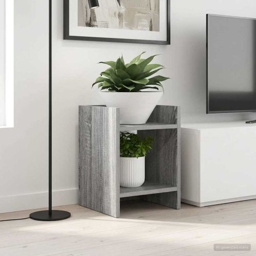 Стойка за растения с рафт Сиво Сонома 30 x 30 x 40 cm