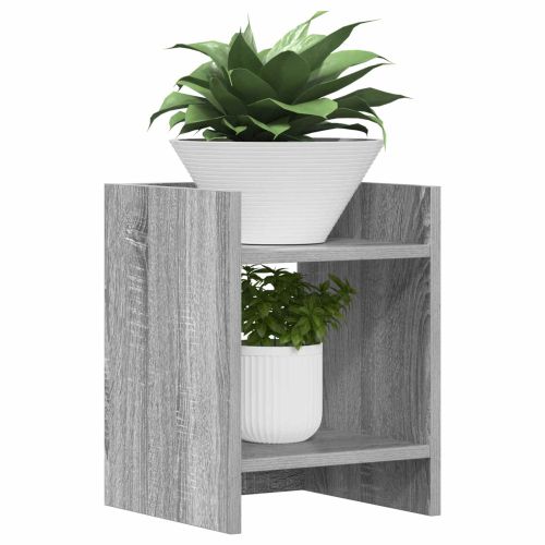 Стойка за растения с рафт Сиво Сонома 30 x 30 x 40 cm