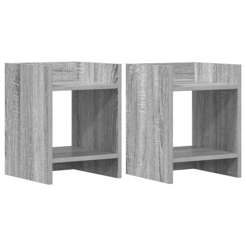 Стойка за растения с рафт 2 pcs Сиво Сонома 30 x 30 x 40 cm