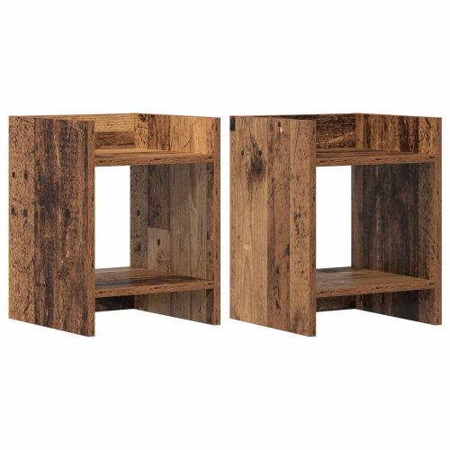 Стойка за растения с рафт 2 pcs Старо дърво 30 x 30 x 40 cm