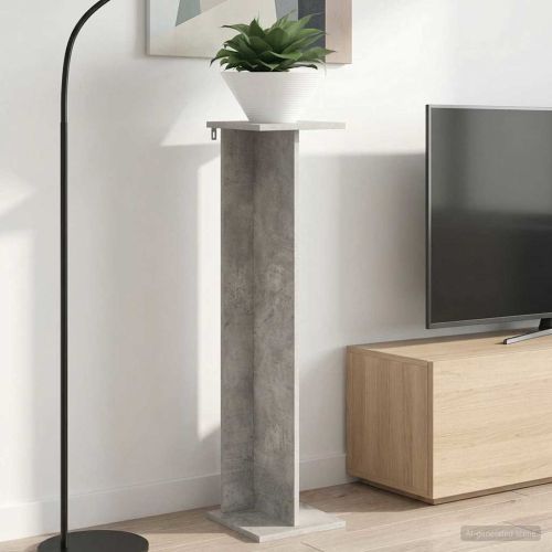 Стойка за растения Бетонно Сиво 25 x 25,5 x 100,5 см