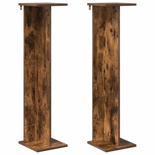 Стойка за растения 2 pcs Пушена Дъб 25 x 25,5 x 100,5 см