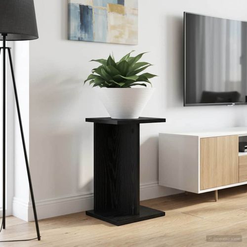 Стойка за растения 2 pcs Черен Дъб 25 x 25,5 x 40,5 см