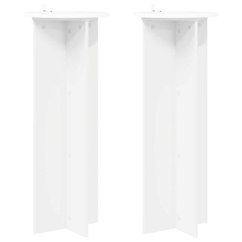 Стойка за растения 2 pcs Бяло Ø40 x 100 см Инженерна дървесина