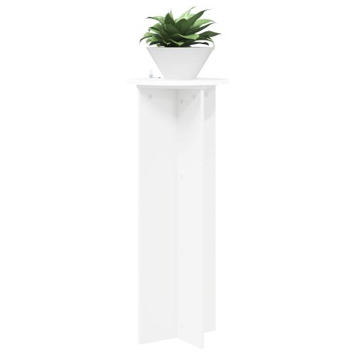 Стойка за растения 2 pcs Бяло Ø40 x 100 см Инженерна дървесина