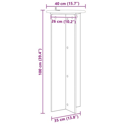 Стойка за растения 2 pcs Бяло Ø40 x 100 см Инженерна дървесина