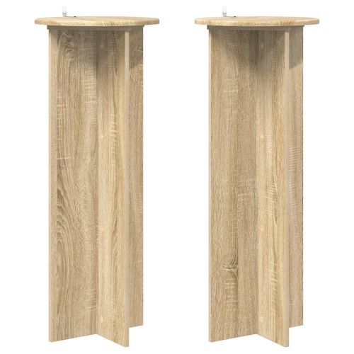 Стойка за растения 2 pcs Дъб сонома Ø40 x 100 см