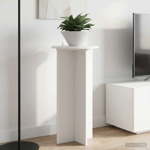 Стойка за растения 2 pcs Бяло Ø40 x 80 см Инженерна дървесина
