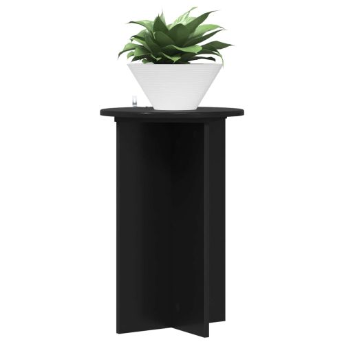 Стойка за растения 2 pcs Черно Ø40 x 60 см Инженерна дървесина