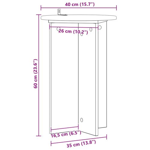 Стойка за растения 2 pcs Дъб артизан Ø40 x 60 см