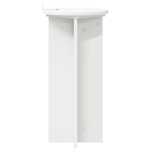 Стойка за растения 2 pcs Бяло Ø29,5 x 60 см Инженерна дървесина