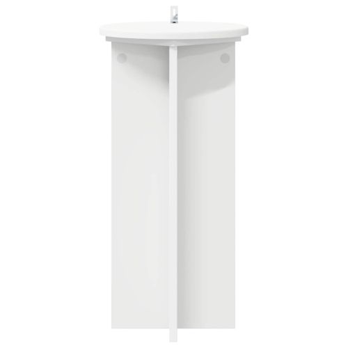 Стойка за растения 2 pcs Бяло Ø29,5 x 60 см Инженерна дървесина