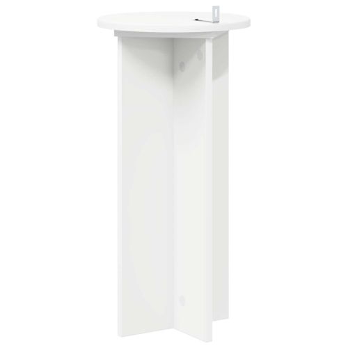 Стойка за растения 2 pcs Бяло Ø29,5 x 60 см Инженерна дървесина