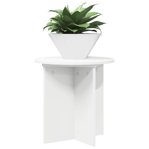 Стойка за растения 2 pcs Бяло Ø40 x 40 см Инженерна дървесина