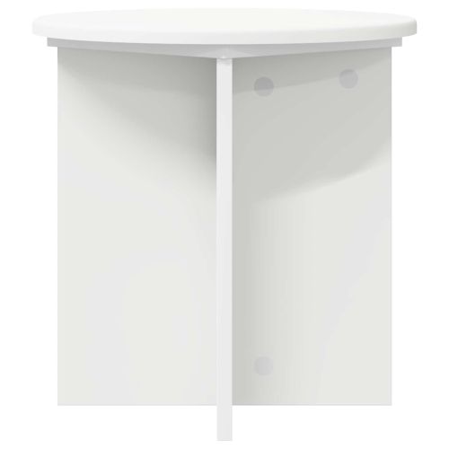 Стойка за растения 2 pcs Бяло Ø40 x 40 см Инженерна дървесина