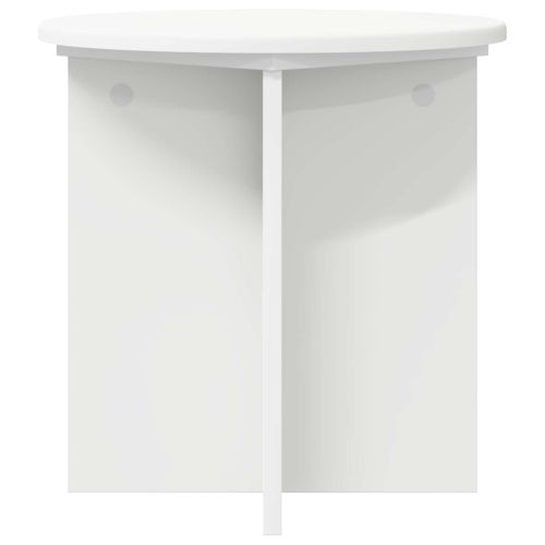 Стойка за растения 2 pcs Бяло Ø40 x 40 см Инженерна дървесина
