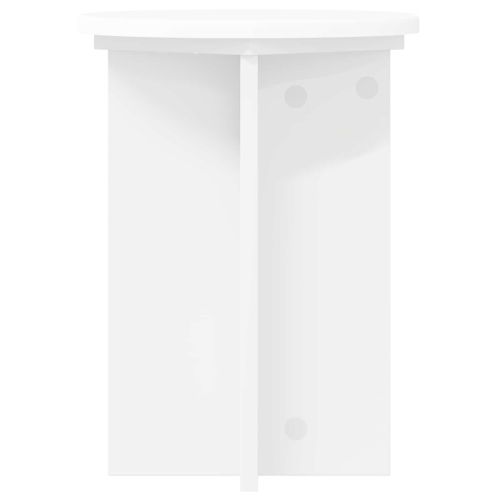Стойка за растения 2 pcs Бяло Ø29,5 x 40 см Инженерна дървесина