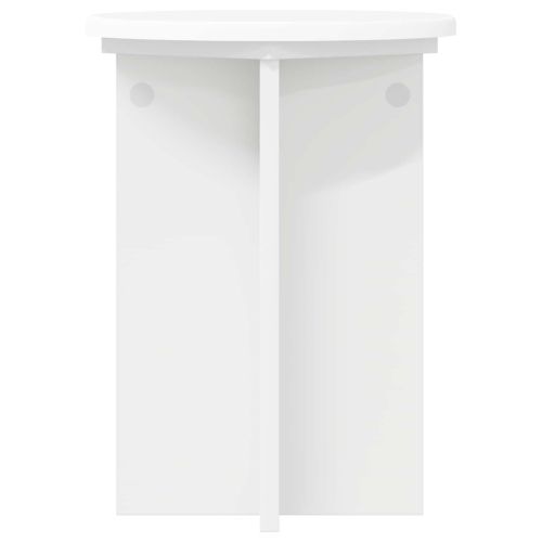 Стойка за растения 2 pcs Бяло Ø29,5 x 40 см Инженерна дървесина