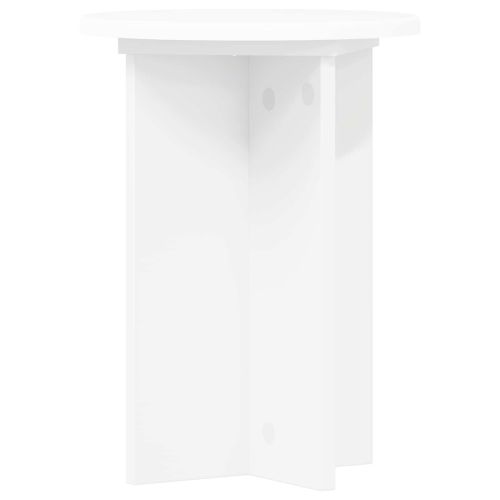 Стойка за растения 2 pcs Бяло Ø29,5 x 40 см Инженерна дървесина