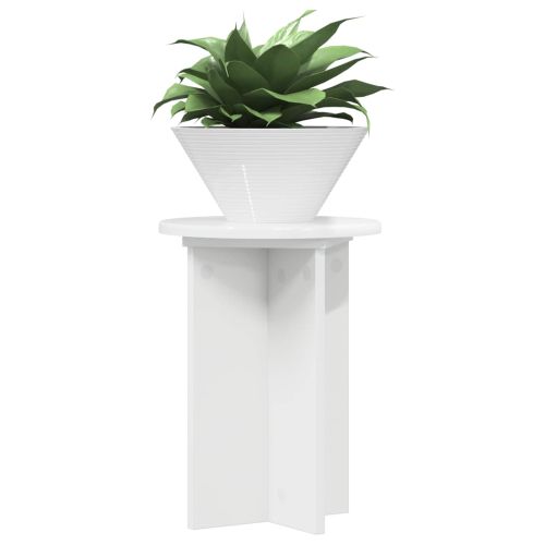 Стойка за растения 2 pcs Бял гланц Ø29,5 x 40 см