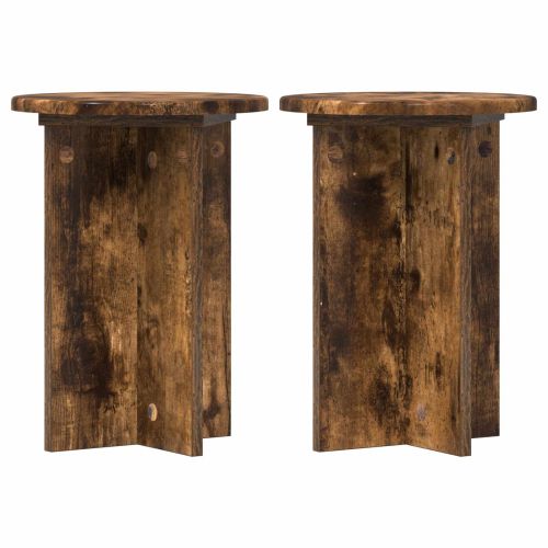 Стойка за растения 2 pcs Опушен дъб Ø29,5 x 40 см