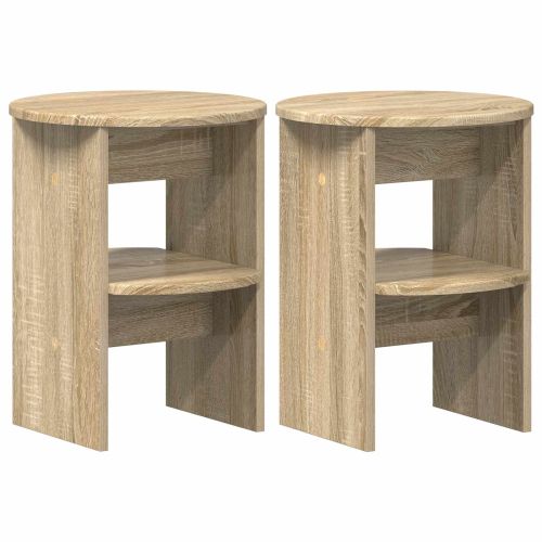 Страничен шкаф 2 pcs Сонома дъб Ø40 x 50 см