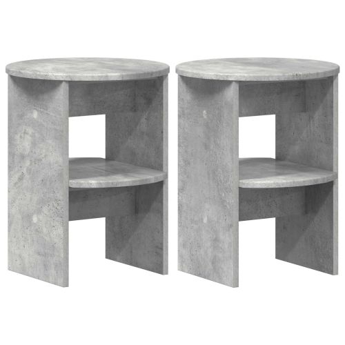 Страничен шкаф 2 pcs Бетонно Сиво Ø40 x 50 см