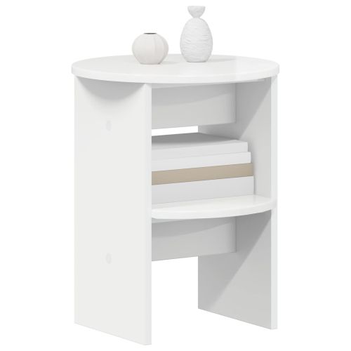 Страничен шкаф 2 pcs Висок Гланцов Бял Ø40 x 50 см