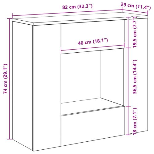 82 x 29 x 74 см
