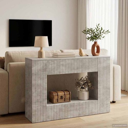 Конзолна маса На райета Бетонно Сиво 101 x 29 x 74 см
