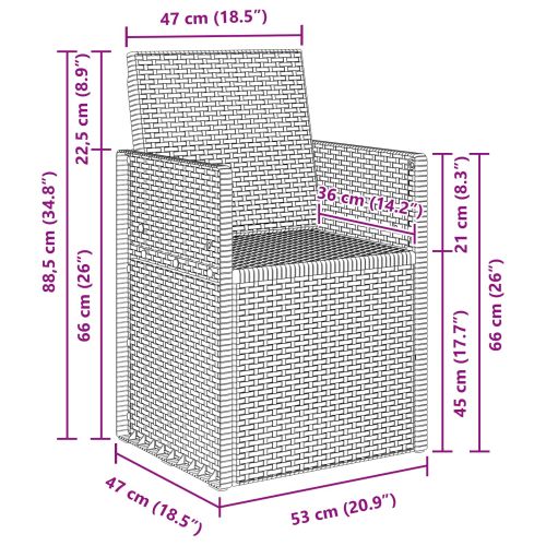 Градински Dining Столове 2 pcs Антрацит 53 x 47 x 88,5 см ПП
