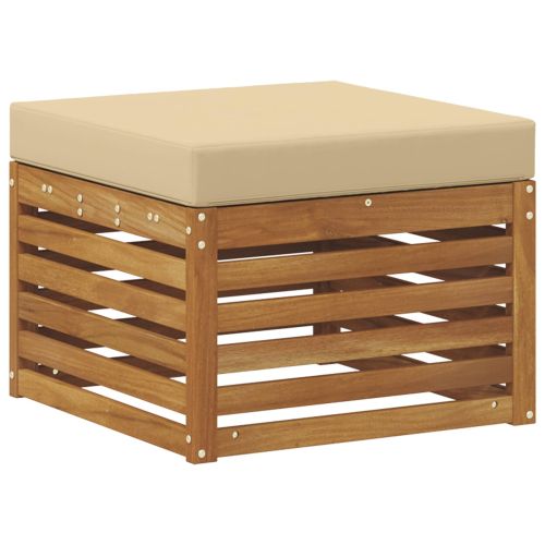 Външна табуретка Солидно акациево дърво Естествен