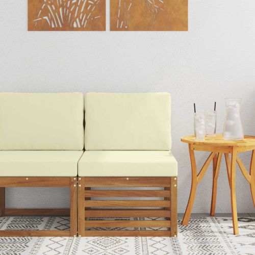 Среден диван за открито Солидно акациево дърво Естествен