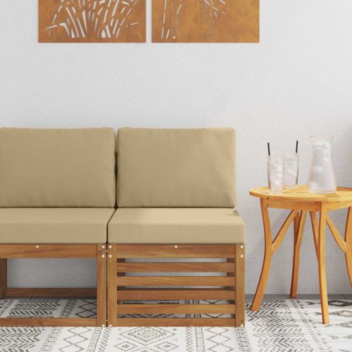 Среден диван за открито Солидно акациево дърво Естествен