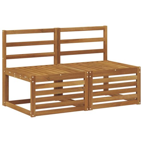 2 Брой Среден диван за открито Солидно акациево дърво Естествен