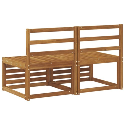 2 Брой Среден диван за открито Солидно акациево дърво Естествен