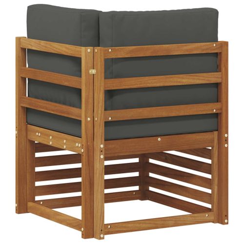 Външен ъглов диван Солидно акациево дърво Естествен