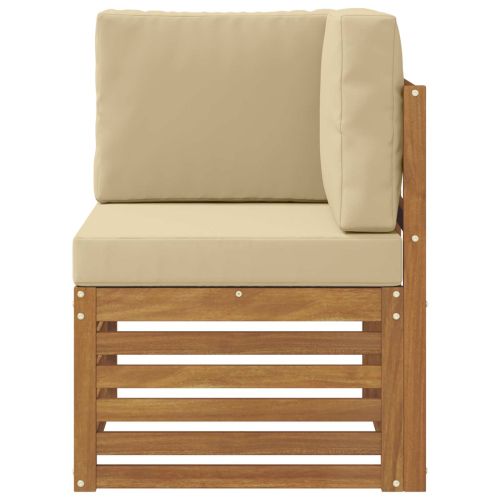 Външен ъглов диван Солидно акациево дърво Естествен