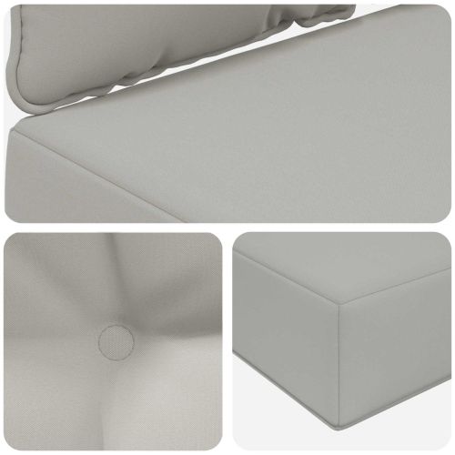 Възглавница за диван на открито 3 pcs Сив Полиестер