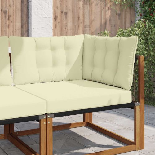 Възглавница за диван на открито 3 pcs Крем Полиестер