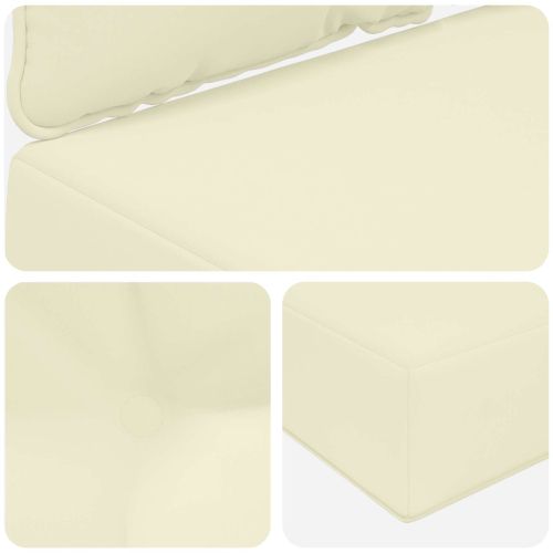 Възглавница за диван на открито 3 pcs Крем Полиестер