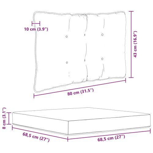 Възглавница за диван на открито 3 pcs виненочервен Полиестер