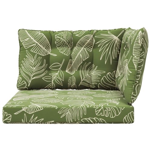 Възглавница за диван на открито 3 pcs Дизайн с листа Полиестер