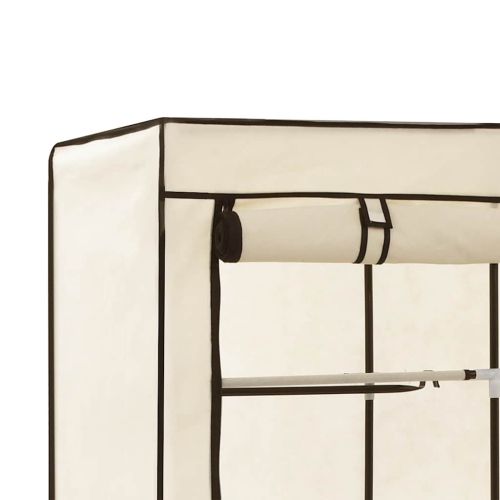 Гардероб с отделения и лостове, кремав, 150x45x175 см, плат