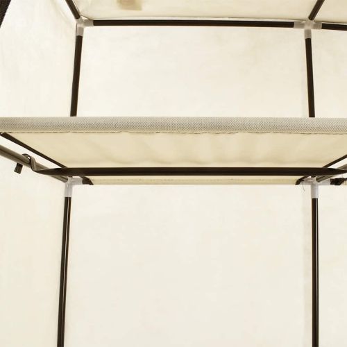 Гардероб с отделения и лостове, кремав, 150x45x175 см, плат