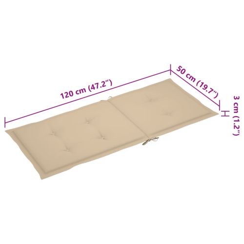 Градински накланящи се столове 3 бр с възглавници акация масив