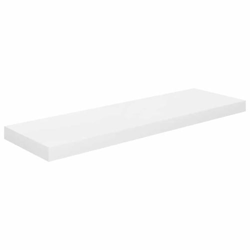 Окачени стенни рафтове, 4 бр, бял гланц, 80x23,5x3,8 см, МДФ